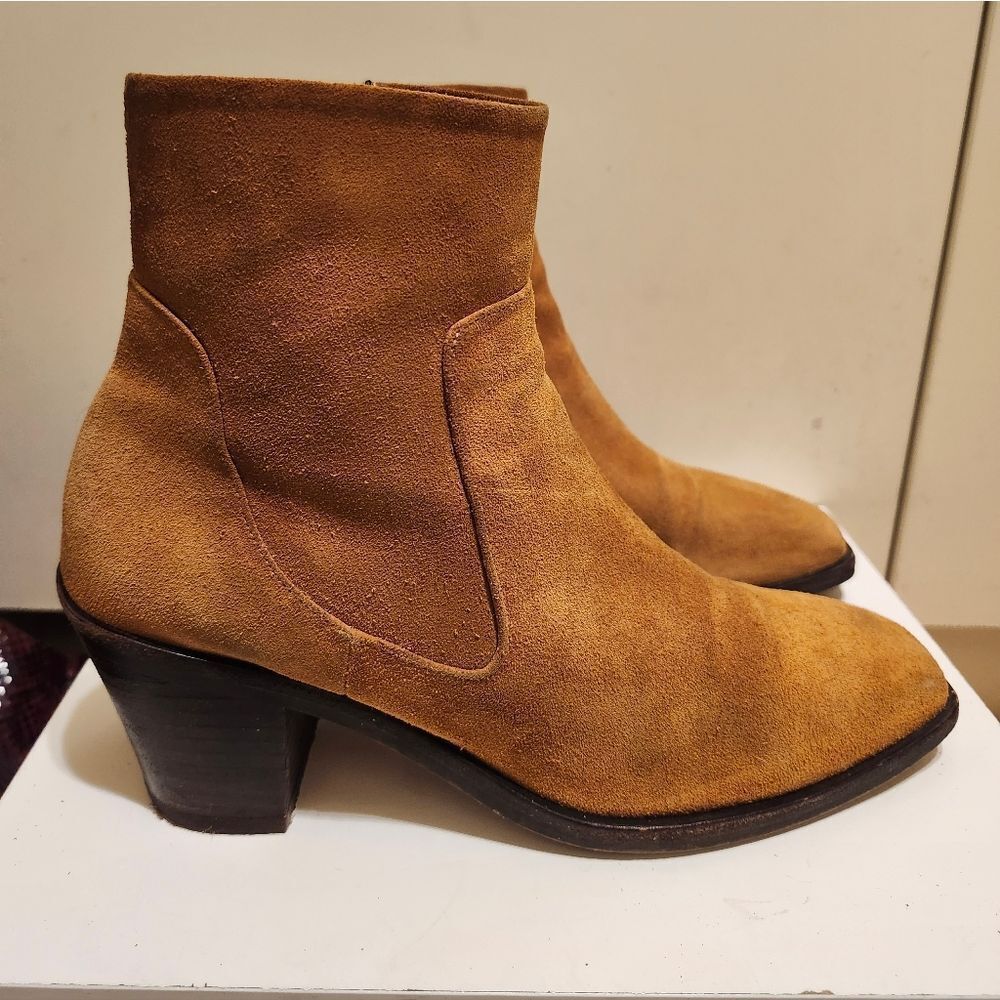 Rag & Bone "Axel" Caramel Suede Ankle Boots Sz. 8/38 Ret.$345 Made in Italy
